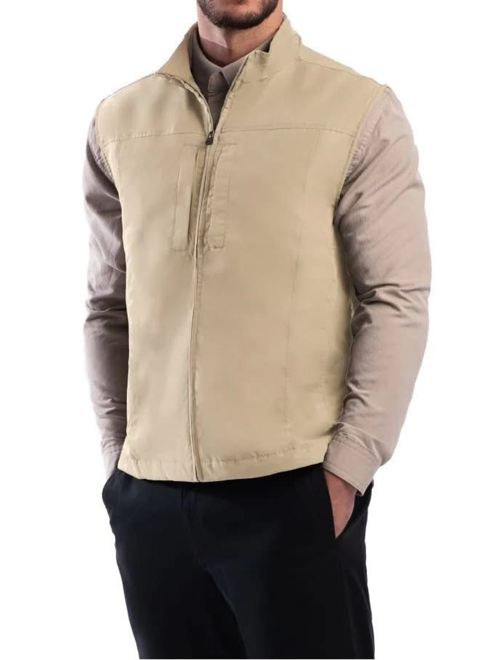 SCOTTeVEST Men's Travel Vest Tan Beige TEC Utility Travel Vacation Hiking